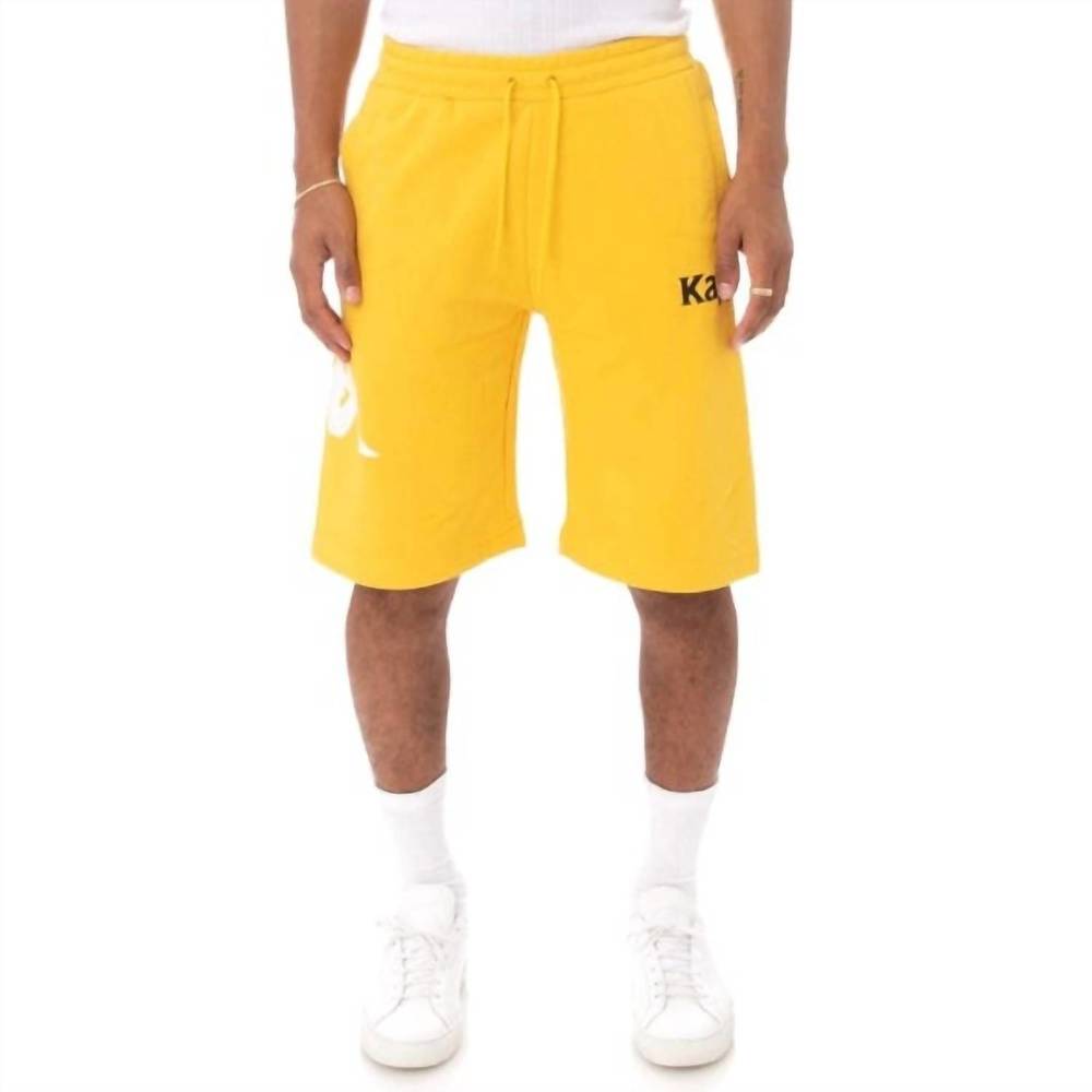 NEW KAPPA authentic sangone shorts in yellow/violet-white/black